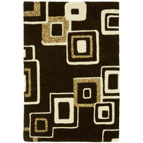 SAFAVIEH Soho Samia Geometric Wool Area Rug, Brown/Beige, 2' x 3'