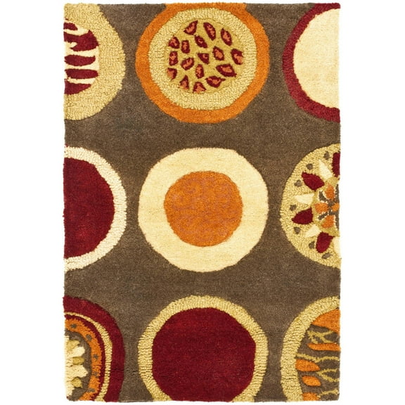 SAFAVIEH Soho Selma Geometric Wool Area Rug, Brown/Multi, 2' x 3'