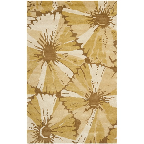 SAFAVIEH Soho Serenity Geometric Area Rug, Brown/Ivory, 3'6" x 5'6"