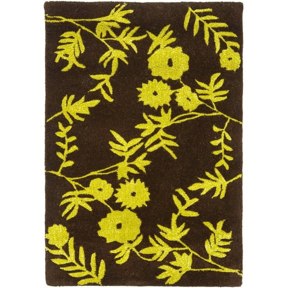 SAFAVIEH Soho Shelby Abstract Floral Wool Area Rug, Brown/Green, 2' x 3'