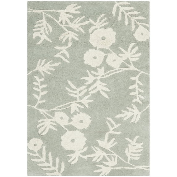 SAFAVIEH Soho Shelby Abstract Floral Wool Area Rug, Grey/Ivory, 2' x 3'