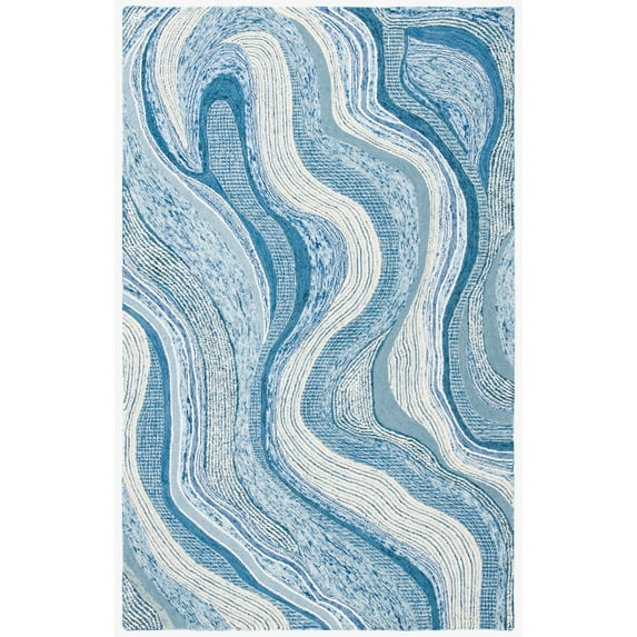 SAFAVIEH Soho Stanice Abstract Area Rug, Blue/Ivory, 5' x 8'