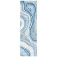 thumbnail image 1 of SAFAVIEH Soho Stanice Abstract Runner Rug, Blue/Ivory, 2'3" x 8', 1 of 10