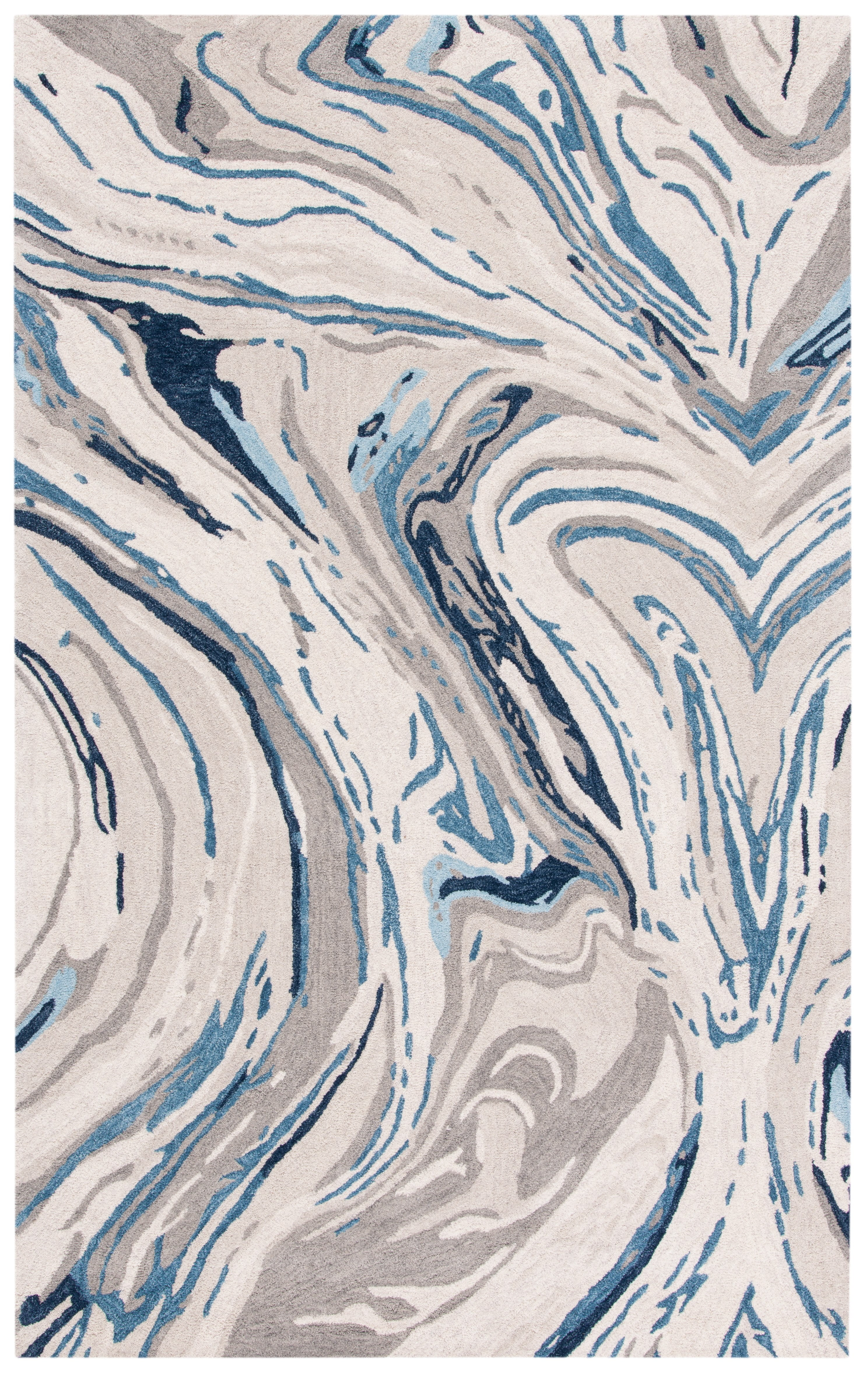 SAFAVIEH Soho Sybella Abstract Area Rug, Grey/Blue, 4' x 6'