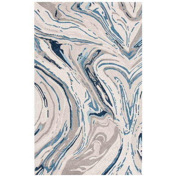 SAFAVIEH Soho Sybella Abstract Area Rug, Grey/Blue, 4' x 6'