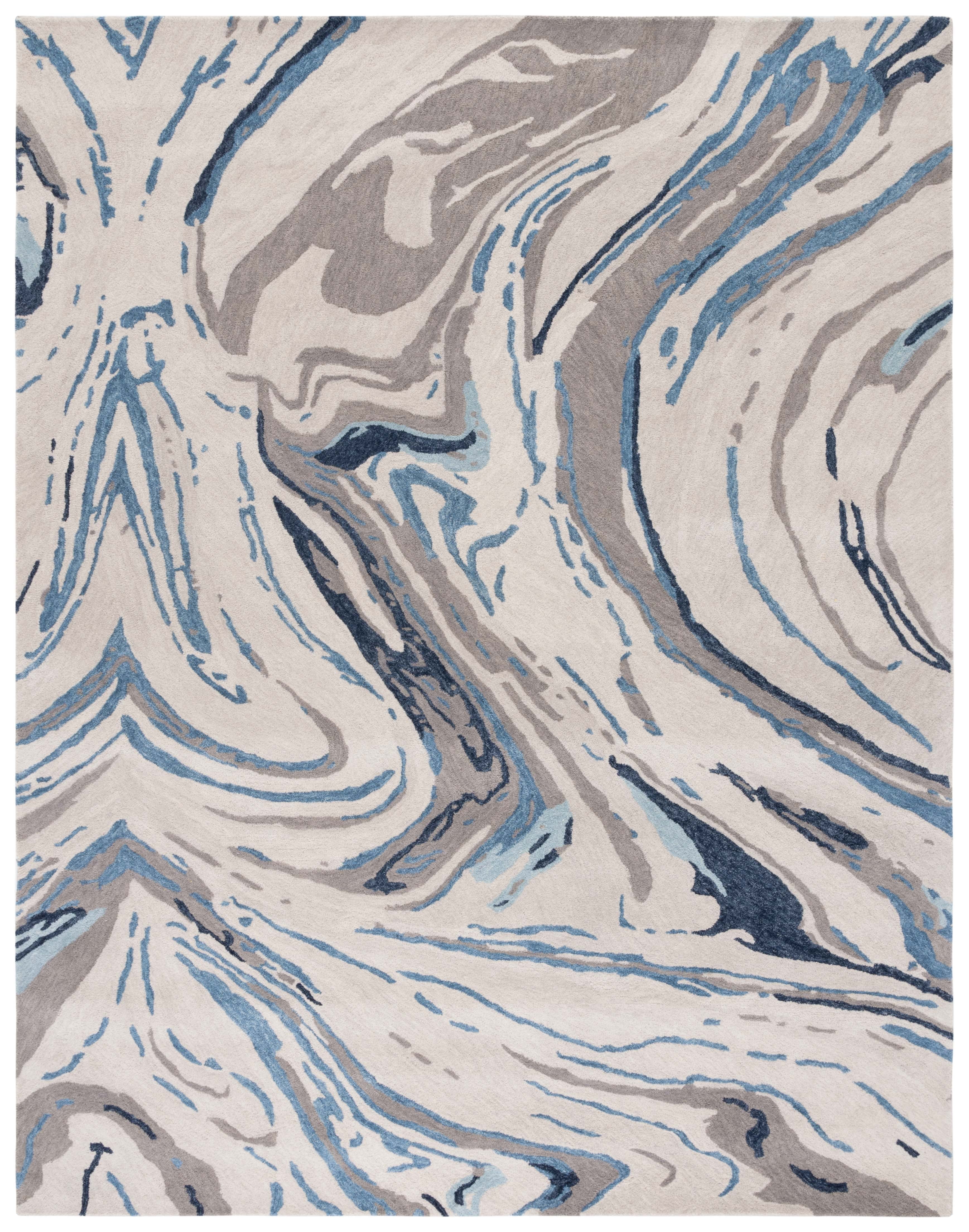 SAFAVIEH Soho Sybella Abstract Area Rug, Grey/Blue, 8' x 10'