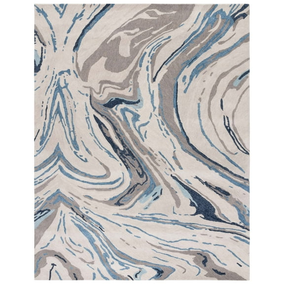 SAFAVIEH Soho Sybella Abstract Area Rug, Grey/Blue, 8' x 10'
