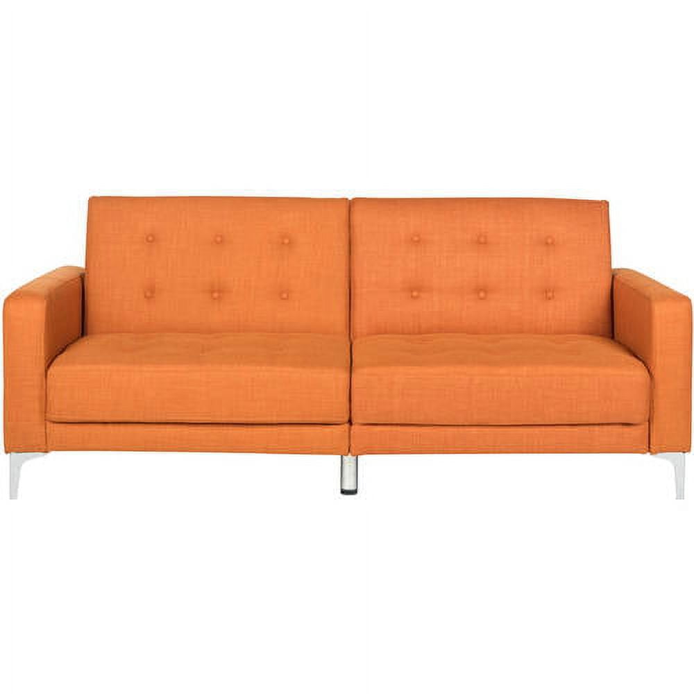 SAFAVIEH Soho Tufted Foldable Futon Sofa Bed, Orange