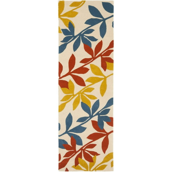 SAFAVIEH Soho Tyler Floral Wool Runner Rug, Beige/Multi, 2'6" x 8'
