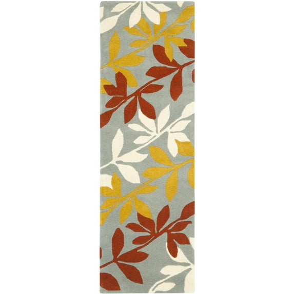 SAFAVIEH Soho Tyler Floral Wool Runner Rug, Blue/Multi, 2'6" x 8'
