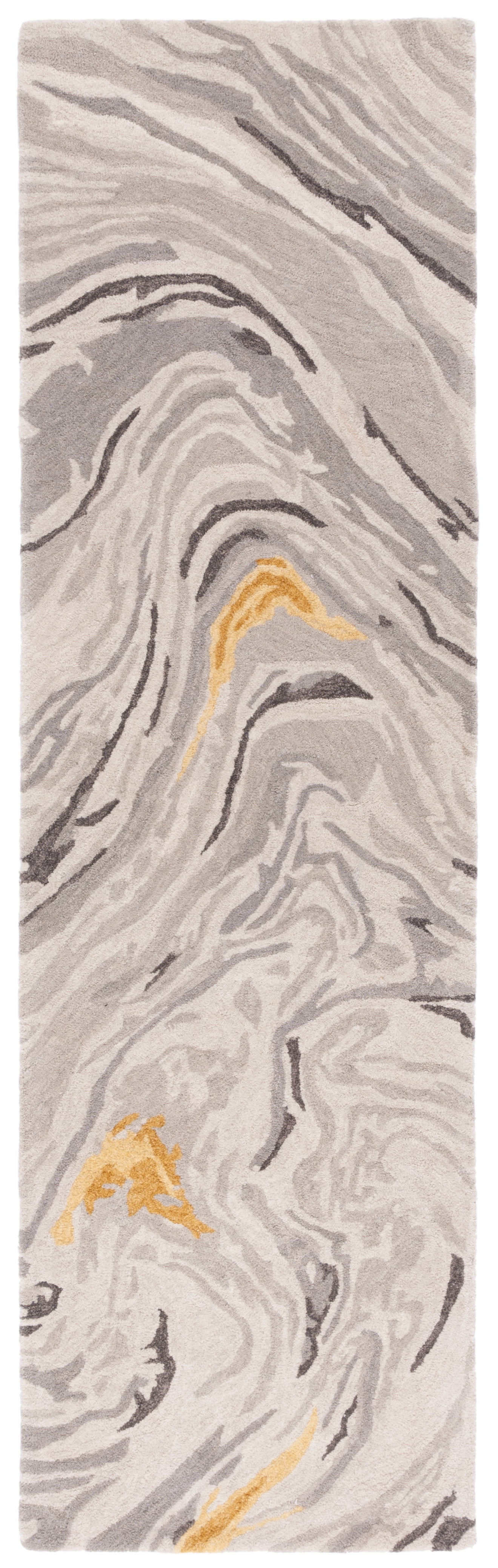 SAFAVIEH Soho Vasilis Abstract Runner Rug, Grey/Gold, 2'3" x 8'