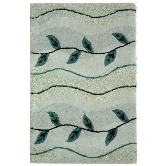 SAFAVIEH Soho Velvet Floral Wool Area Rug, Light Grey, 2' x 3'