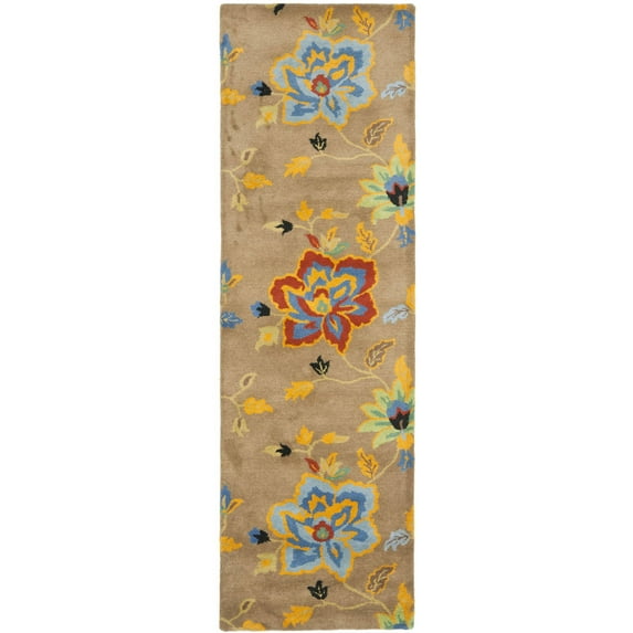SAFAVIEH Soho Vernon Floral Wool Runner Rug, Brown/Multi, 2'6" x 8'