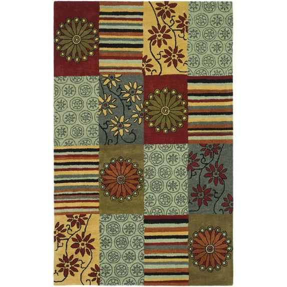 SAFAVIEH Soho Vivid Abstract Wool Area Rug, Multi, 5' x 8'