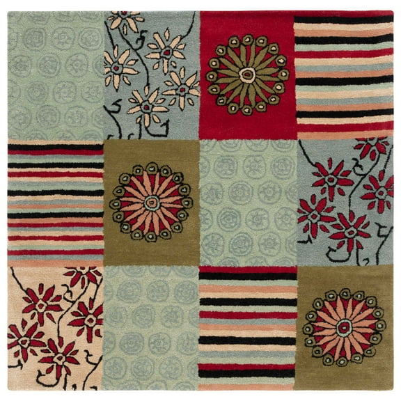 SAFAVIEH Soho Vivid Geometric Area Rug, Multi, 6' x 6' Square