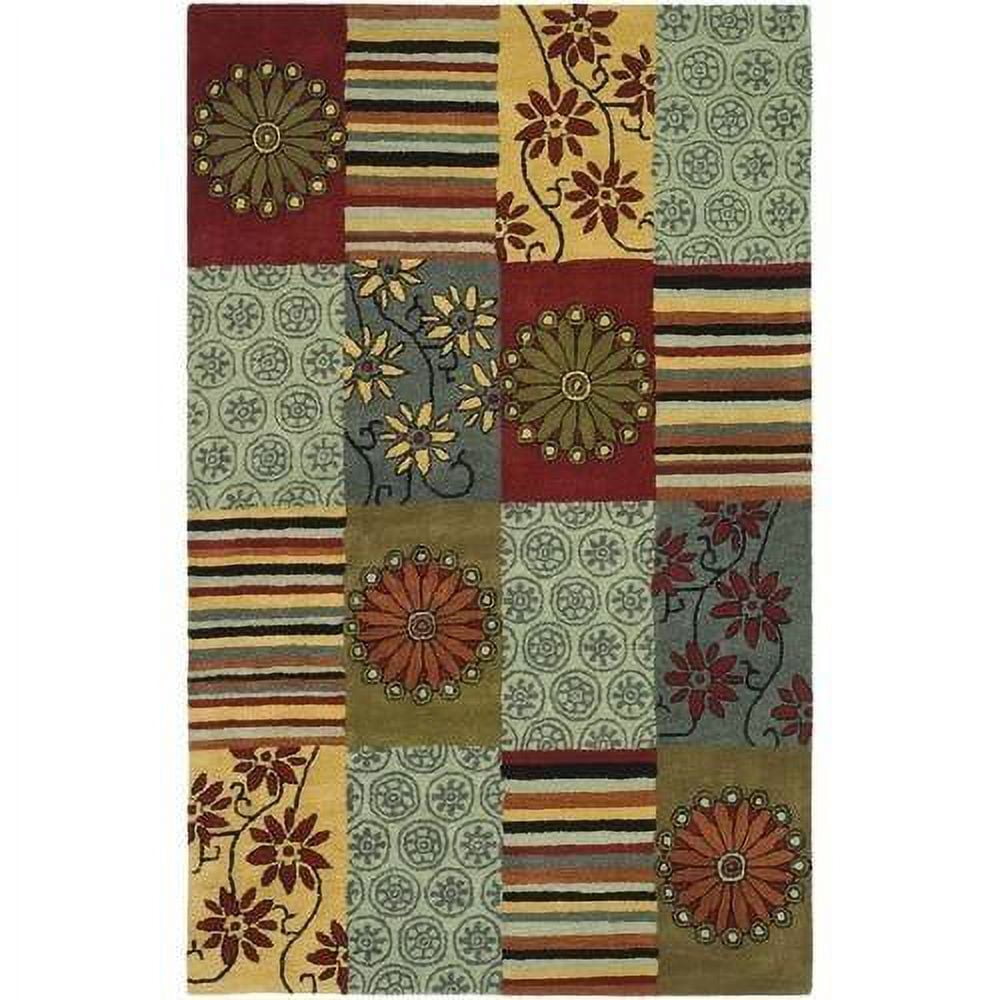 SAFAVIEH Soho Vivid Abstract Wool Area Rug, Multi, 7'6" x 9'6"