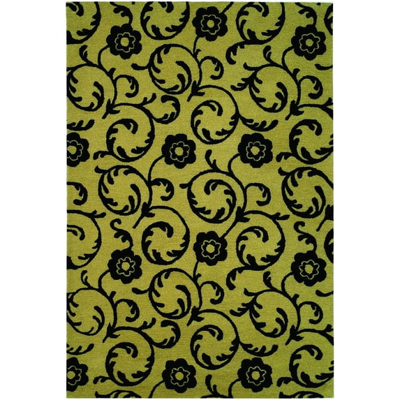 SAFAVIEH Soho Zahara Geometric Wool Area Rug, Beige/Black, 5' x 8'