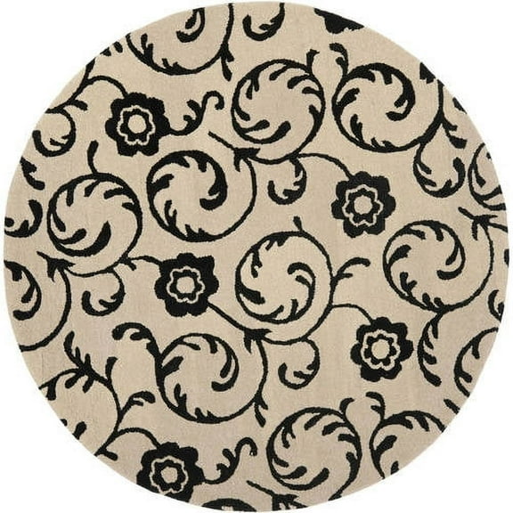 SAFAVIEH Soho Zahara Geometric Wool Area Rug, Beige/Black, 8'3" x 11'