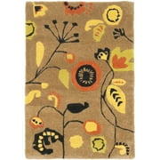 SAFAVIEH Soho Zoe Floral Wool Area Rug, Brown/Multi, 2 x 3