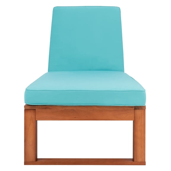 SAFAVIEH Solano Outdoor Patio Sunlounger, Natural/Aqua