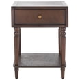 thumbnail image 1 of SAFAVIEH Solid Rustic Nightst and with Storage Drawer, Walnut, 1 of 13