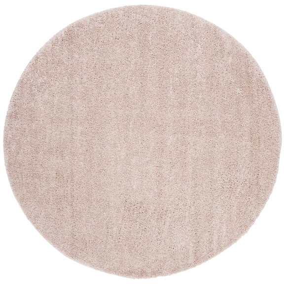 SAFAVIEH Solo Dulcibella Solid Plush Shag Area Rug, Beige, 6'7" x 6'7" Round