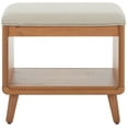 thumbnail image 1 of SAFAVIEH Solo Open Shelf Bench with Cushion, Cream/Natural, 1 of 8