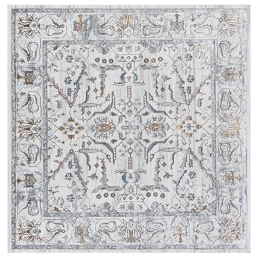 SAFAVIEH Sonoma Janine Oriental Area Rug, Ivory/Grey, 6'7" x 6'7" Square