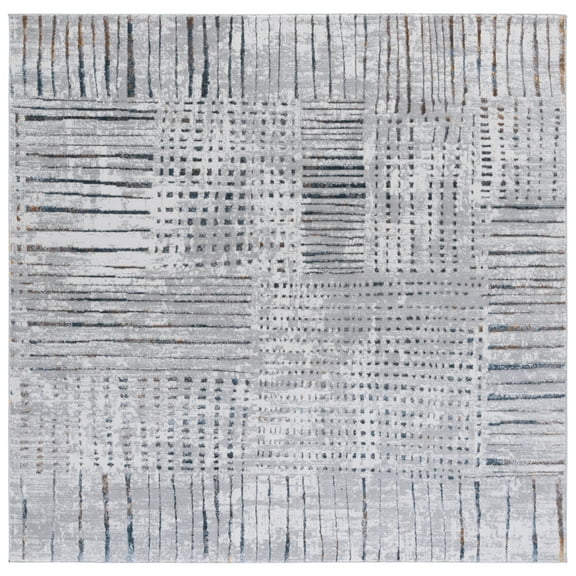 SAFAVIEH Sonoma Corie Abstract Area Rug, Grey/Ivory, 6'7" x 6'7" Square