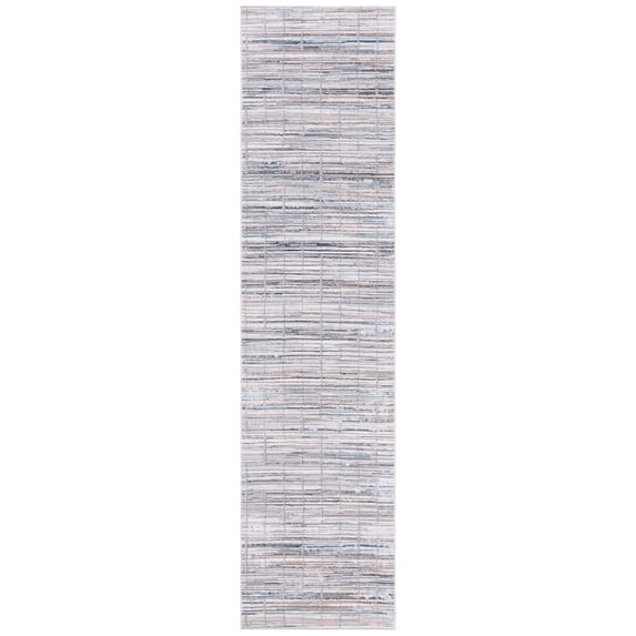 SAFAVIEH Sonoma Lucius Striped Runner Rug, Grey/Ivory, 2'2" x 9'