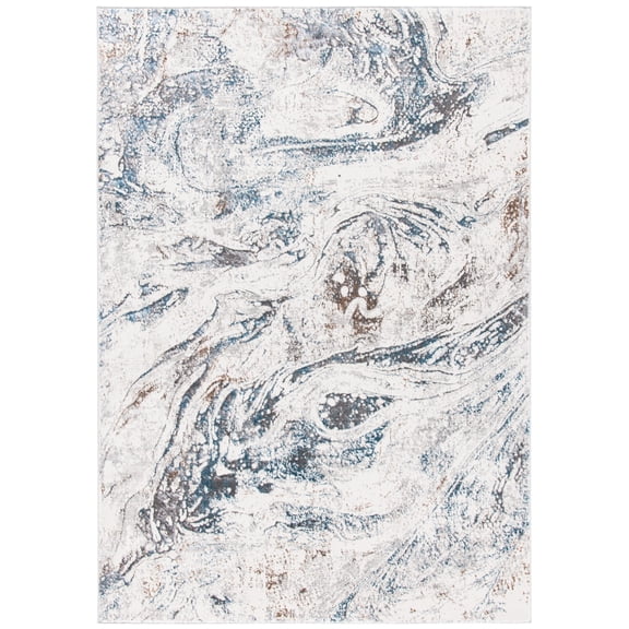 SAFAVIEH Sonoma Malanie Abstract Area Rug, Ivory/Light Blue, 8' x 10'