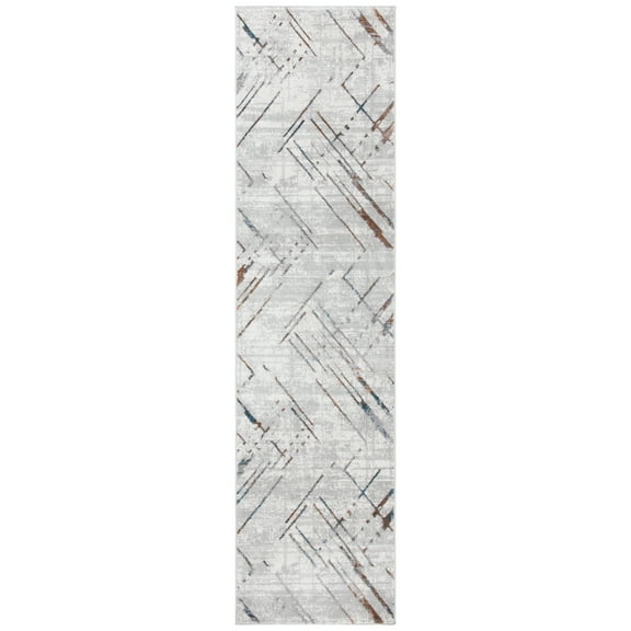 SAFAVIEH Sonoma Mattie Abstract Runner Rug, Ivory/Grey, 2'2" x 7'