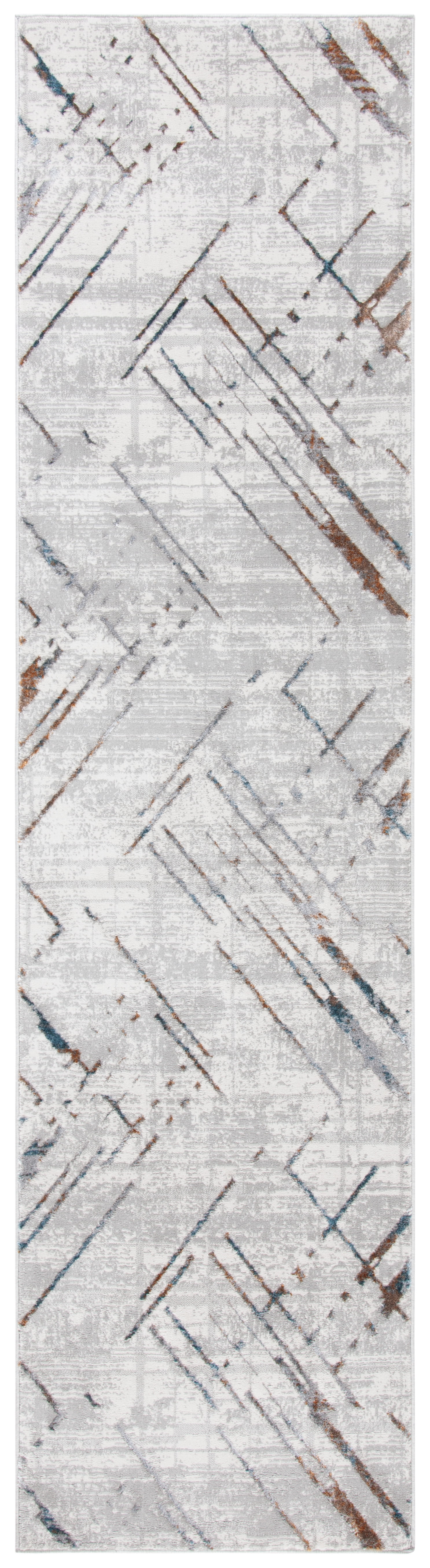 SAFAVIEH Sonoma Mattie Abstract Runner Rug, Ivory/Grey, 2'2" x 9'