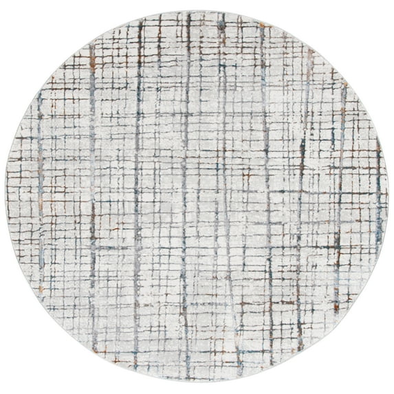 SAFAVIEH Sonoma Thomas Abstract Area Rug, Ivory/Grey, 6'7" x 6'7" Round