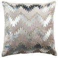 thumbnail image 1 of SAFAVIEH Sophia Flamestitch Striped Pillow, 18" x 18", Silver, 1 of 5