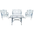 thumbnail image 1 of SAFAVIEH Sophie Outdoor Patio 4 Pc Conversational Set, Antique Blue, 1 of 9