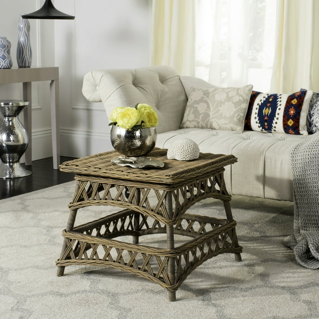 SAFAVIEH Sora Wicker Accent Table Natural