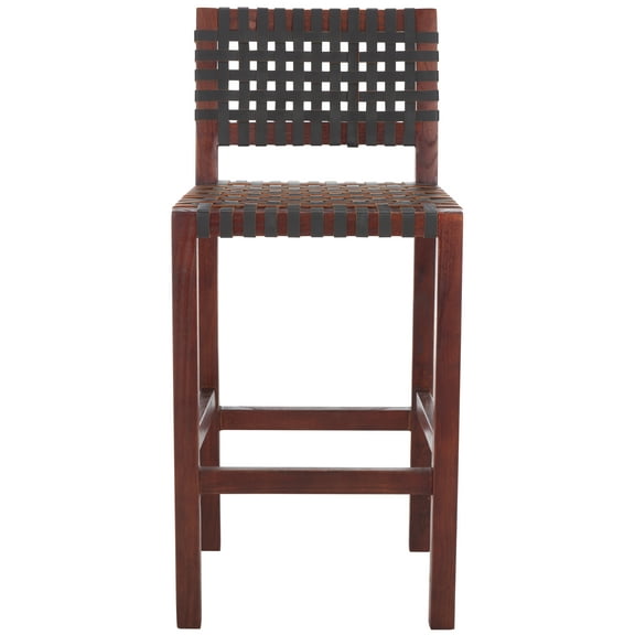 SAFAVIEH Sorrento Square Mid Back Counter Stool, Brown