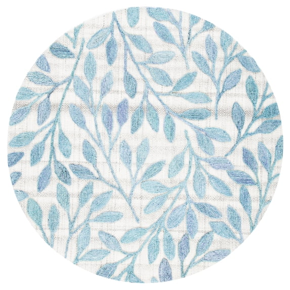 SAFAVIEH Southampton Angel Floral Area Rug, Blue, 6' x 6' Round