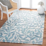 SAFAVIEH Southampton Angel Floral Area Rug, Blue, 6' x 6' Square
