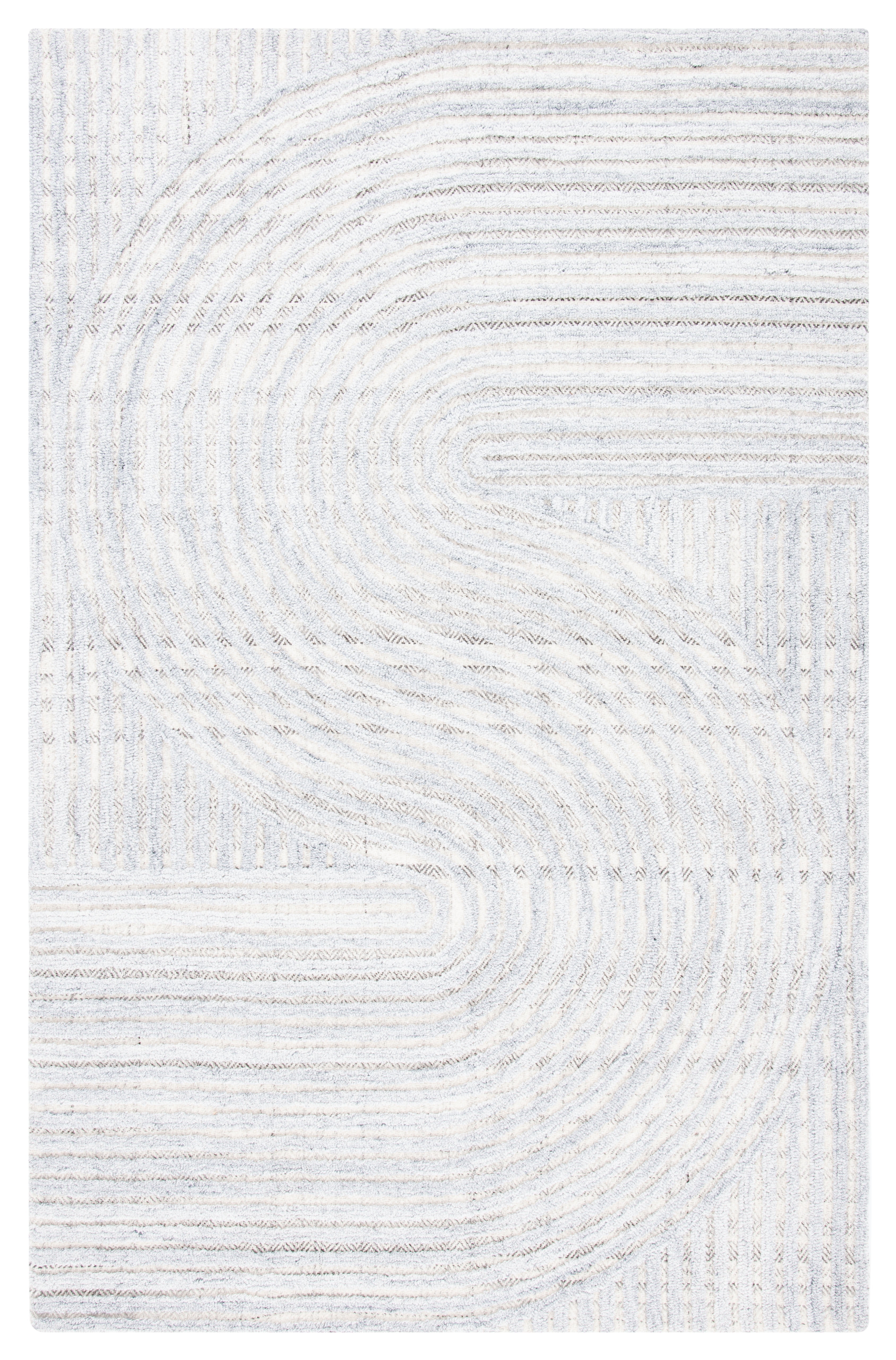 Southampton Gray Geometric Handmade Wool Area Rug 2' x 3'