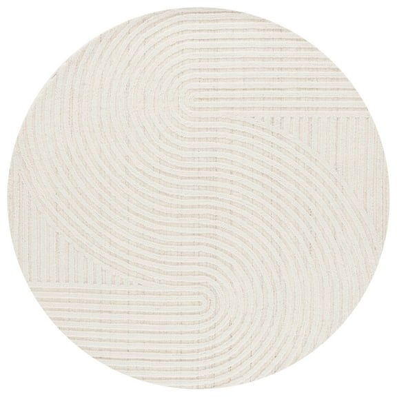 SAFAVIEH Southampton Landen Abstract Area Rug, Ivory, 6' x 6' Round