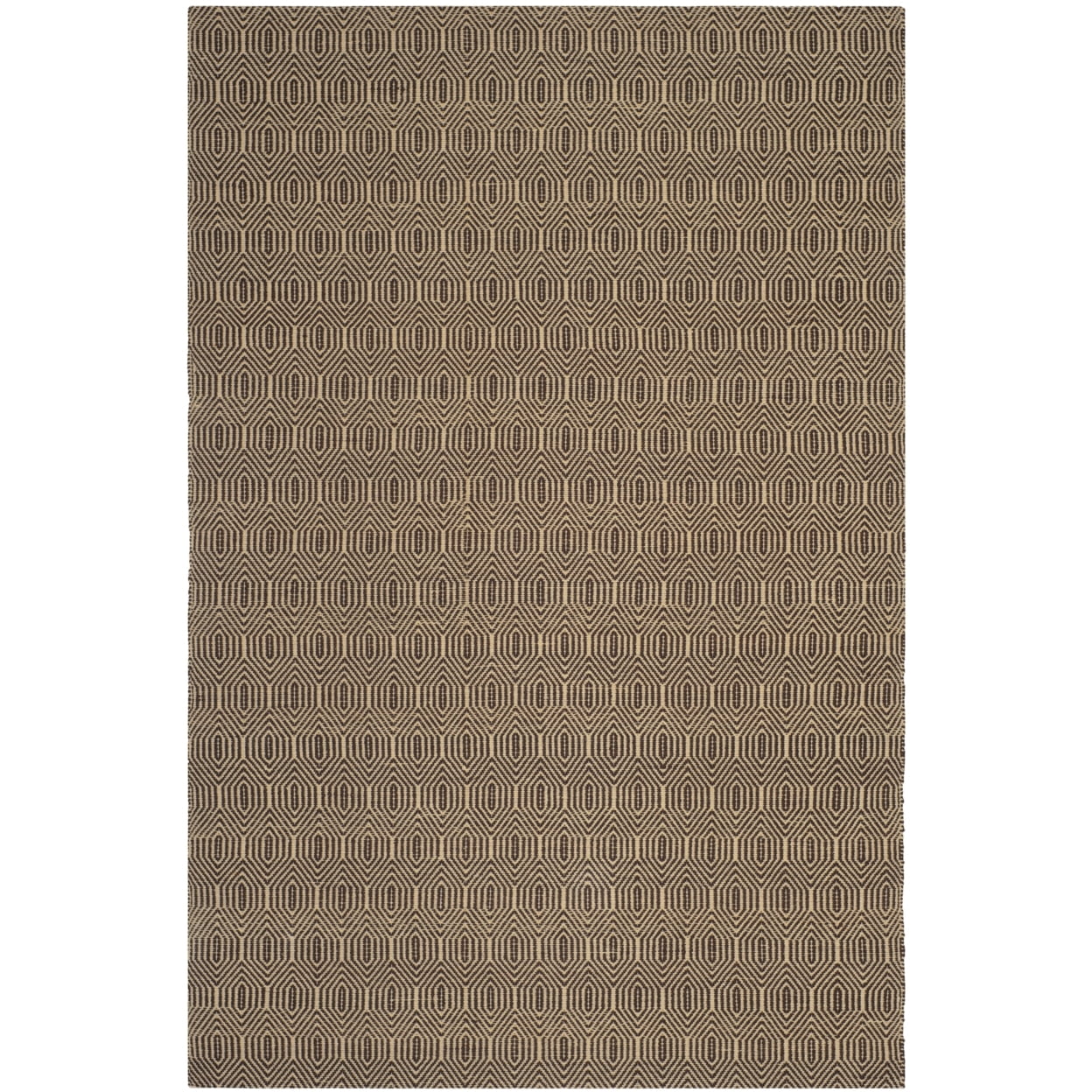 Brown Geometric Flat Woven Synthetic Area Rug, 6' x 9'