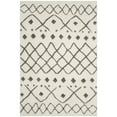 thumbnail image 1 of SAFAVIEH Sparta Eliot Geometric Polyester Shag Area Rug, Ivory/Grey, 4' x 6', 1 of 7