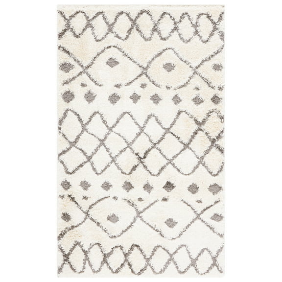 SAFAVIEH Sparta Shag Collection SPG510C Ivory / Grey Rug