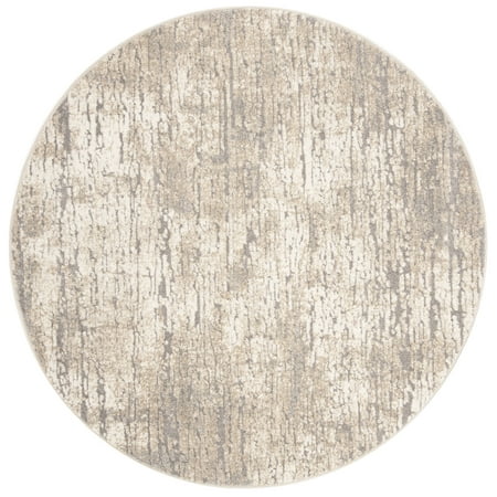 SAFAVIEH Spirit Annabelle Abstract Area Rug, Taupe/Ivory, 3' x 3' Round