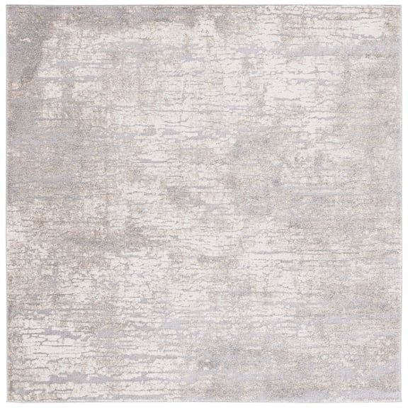 SAFAVIEH Spirit Annabelle Abstract Area Rug, Taupe/Ivory, 5'3" x 5'3" Square