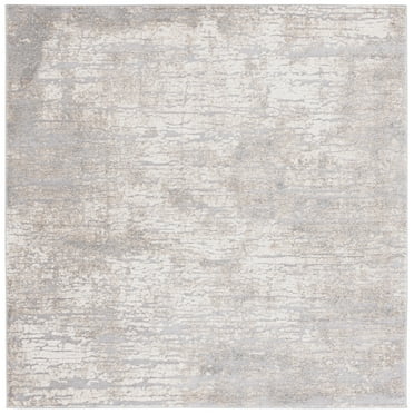 SAFAVIEH Spirit Annabelle Abstract Area Rug, Taupe/Ivory, 8' x 8' Square