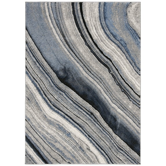 SAFAVIEH Spirit Connell Abstract Area Rug, Blue/Grey, 6'7" x 9'