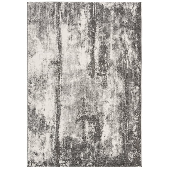 SAFAVIEH Spirit Pauletta Abstract Area Rug, Dark Grey/Ivory, 6'7" x 9'